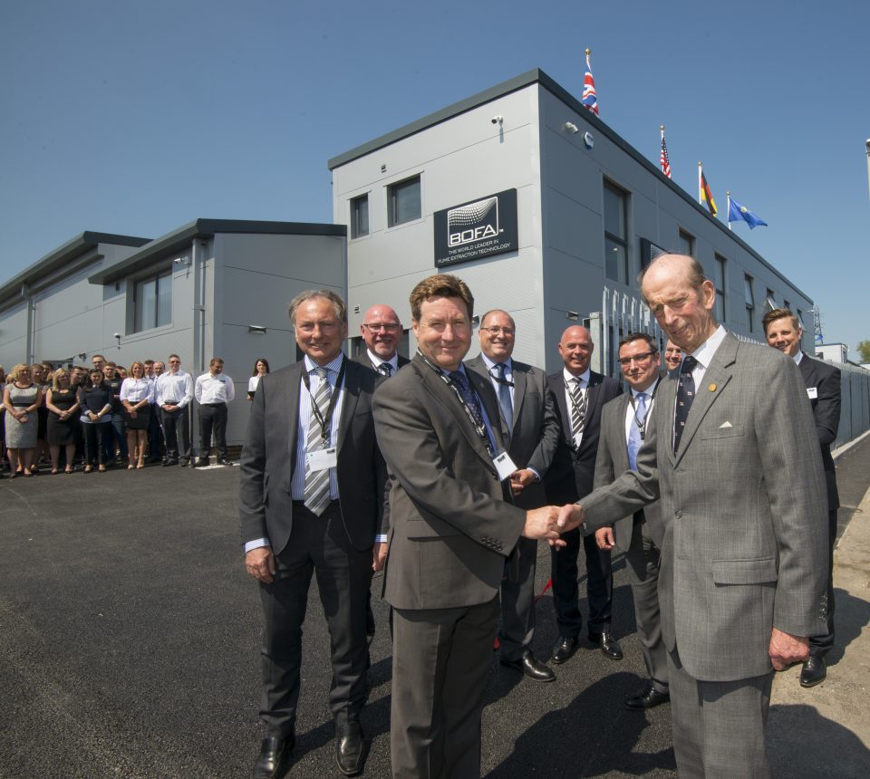 BOFA, Poole. His Royal Highness The Duke of Kent opens the vast new premises.