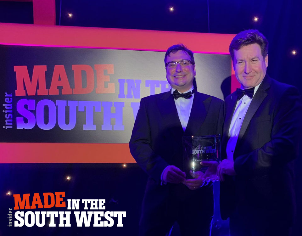 James Oliver and Tony Lockwood receiving the award for Business Leader Of The Year Winner